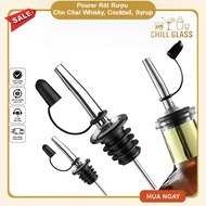 304 Stainless Steel Wine Pourer with Stopper – Wine Pourer for Whiskey, Cocktail, Syrup Bottles