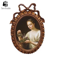 [Serenable] European Style Resin Oval Photo Display Frame, Wall Mounting for 12x18cm Photo