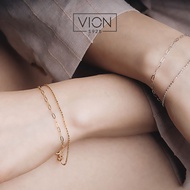 Vion S925 10732-10303 925 Silver Bracelet, 2-layer Silver bracelet, gold plated bracelet