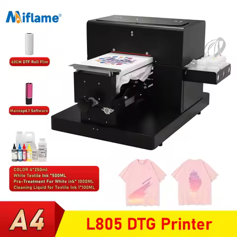 A4 DTG Printer For Epson L805 DTG Flatbed Prinyter Directly to Garment t shirt Printing Machine For 