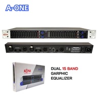 ยี่ห้อ A-ONE EQX-215 Professional พร้อมอินเทอร์เฟซเอาท์พุทซับวูฟเฟอร์อิสระ Dual 15x2 Segment Equaliz