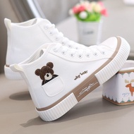 High-Top Pocket Bear Canvas Shoes Women Cute Sneakers Women 2026 New Niche Design Sneakers
