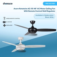 Acorn Rotatoire AC-101 48" AC Motor Ceiling Fan With Remote Control/Wall Regulator