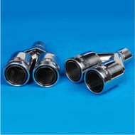 1 Pair Car Universal Dual Exhaust Pipes Curly Edge Remus Sport  Exhaust Muffler Tips For Bmw Audi Go