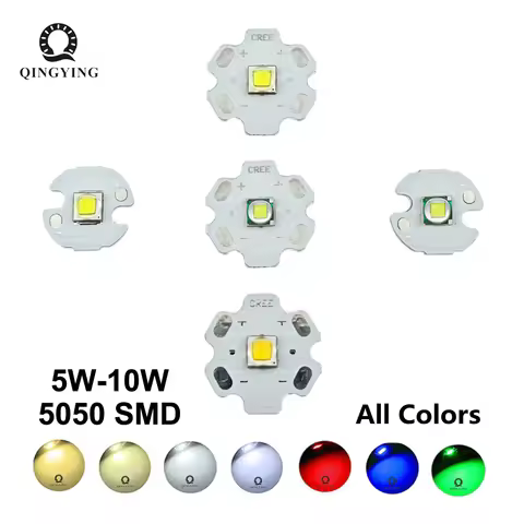 High Power LED 5W-10W 5050 XLM T6 5050-L2 3-3.7V Warm Neutral Cold White Red Green Blue UV Purple Ch