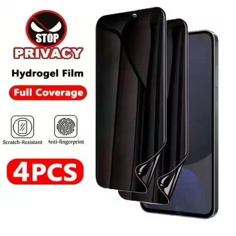 4Pcs Hydrogel Privacy Film For Xiaomi Redmi 13C 12C 10C 10A 9C Without Fingerprint Ulock Screen Prot