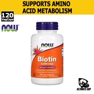Now Foods Biotin, 5000mcg / 10000mcg Extra Strength, Support Amino Acid Metabolism, Dietary Suppleme