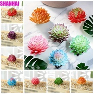 SHANHAI 2pcs Fake Succulent Flocking Plants, Mini Realistic Artificial Succulent Plants, Garden Acce