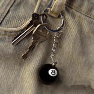 8 BALL KEYCHAIN Metal Black Number 8 Billiard Keychain Pendant Accessory