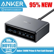 Anker 200W Prime Charger 6-Port GaN Charging Station, USB-C PD Fast Charging Desktop Charger