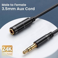 NIERBO 3.5mm Extension Cable Headphone Extension Cable Gold Plated Aux Cable Audio Stereo Jack Male to Female TRS Cord 1m 5m