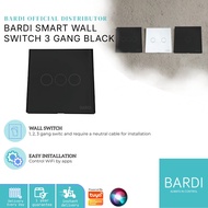 BARDI Smart Wall Switch EU 3 Gang Black Touch Smart Switch Black WiFi