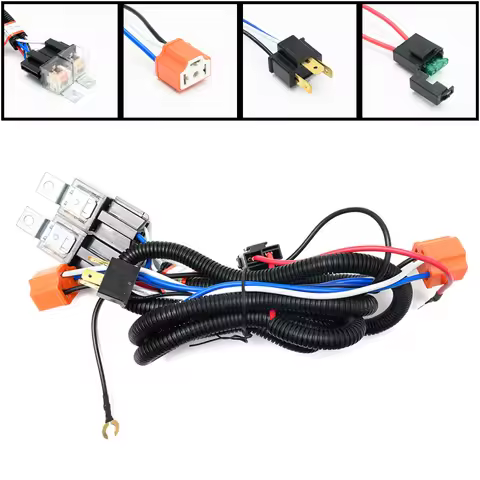 H4 Headlight Relay Wiring Harness Kit H6054 7x6 H6024 For VW Transporter T3 T4 Golf II For Toyota Ta