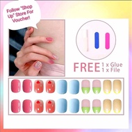 Shop Up's Fashion French Fake Nails with Free Glue And File On Set (24 Pcs)