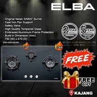 ELBA EGH-E9523G(GR) 3 Burner Built In Glass Hob / Gas Stoves / Glass Stove / Built in Hob with Safet