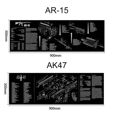Gun Cleaning Mat Part Diagram Mats XXL Mouse Pad for Glock 1911 AR15 AK47 Remington 870 CZ-75 Punish