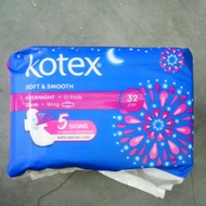 KOTEX OVERNIGHT 32 CM WING 12s