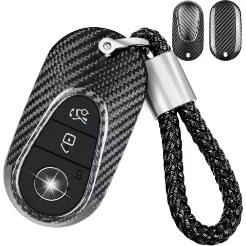 Carbon Fiber Key Fob Cover for Mercedes Benz EQS450 2024, Key Fob Case for Benz EQE350 S580 C300 C-C