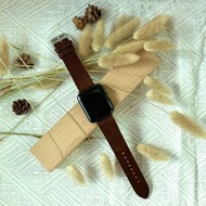 Timeless 單層牛皮 深啡色 手工縫線 Apple Watch錶帶 42mm 44mm