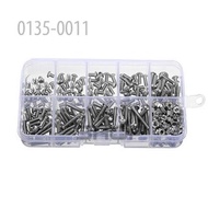 0135-0011 340PCS 10格盒裝不銹鋼內六角圓頭螺絲配螺母M3