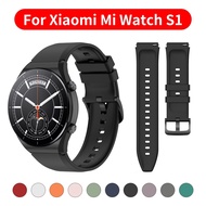 [HOT JUXXKWIHGWH 514] อย่างเป็นทางการซิลิโคนสายกีฬาสำหรับ Xiaomi MiWatch S1สายรัดข้อมือสำหรับ Mi นาฬิกาสี S1ที่ใช้งาน22มิลลิเมตรเปลี่ยนสร้อยข้อมือ Watch Bands