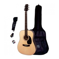 SX Acoustic Guitar SA1-SK Gitar Akustik Free Bag Strap Tuner Pick