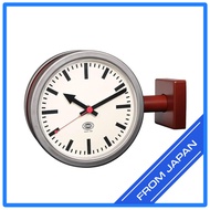 Dulton Double-Faced Clock 170D2 Matte Brick × Raw Bold Two-Tone Color Wall Clock Compact Size Analog