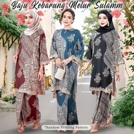 Floral Sulam Baju Kurung Moden Hitam Embroidery Edge Ironless Muslimah Set Overlap Pencil Kurung Cas