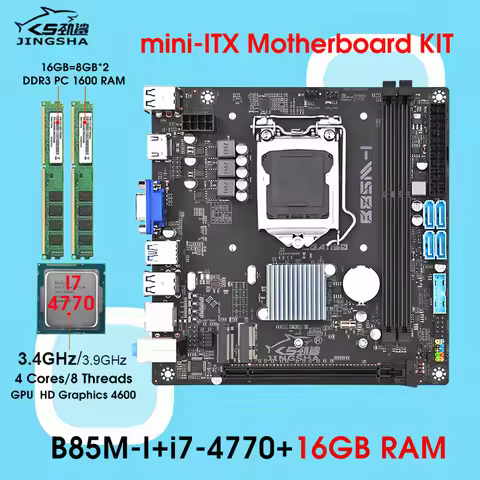 B85 Motherboard Kit set with i7 4770 CPU and 16GB DDR3 RAM Combo Placa Mae Desktop Assembly LGA 1150
