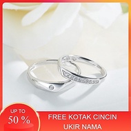 925 Silver Couple Engagement Wedding Rings - 163 free box & name engraving
