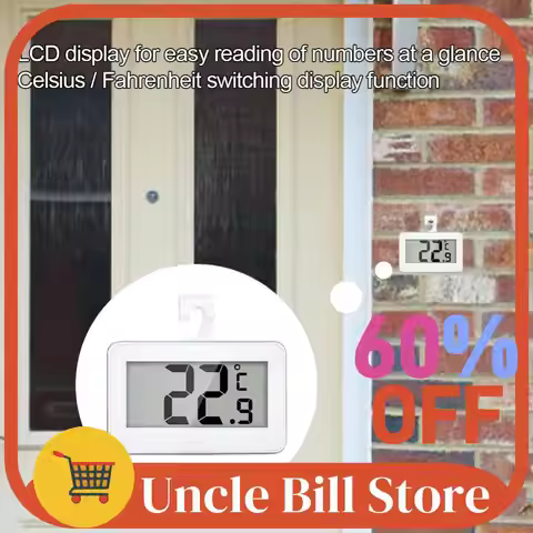 Mini Refrigerator Fridge Thermometer Max/Min Record Function Room Thermometer Refrigerator/Freezer D