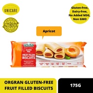 ORGRAN GLUTEN-FREE FRUIT FILLED BISCUITS 175G (APRICOT). Gluten-free, Dairy-free, Kosher, Nut & Soy 