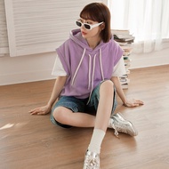 OB Style Drawstring Knitted Hooded Vest < AB19451 > Large Size// Women's Clothing/Men's Clothing