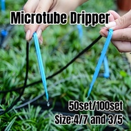 Microtube Dripper 100set Irrigation Drip Tubing 3/5 & 4/7 Fertigasi Set Dripper Microtube Full Ferti