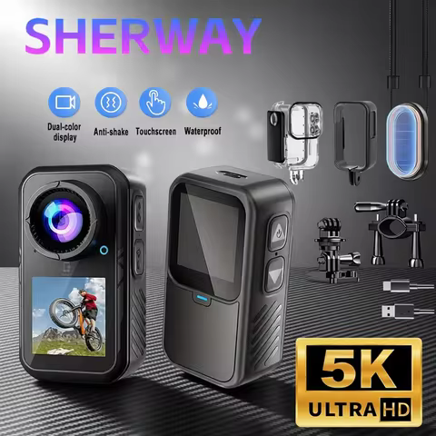 5K Thumb Action Camera 4K 60FPS 6-Axis Touch Screen Stabilization Pocket Sports Camera Magnetic Moto