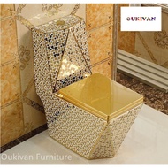 Ceramic Sitting Toilet Tandas Duduk Diamond Shape Siphonic Strong Flush Square Ergonomic Comfortable