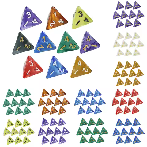 10Pcs Marble D4 Dice Gaming Accessories for Tabletop Games RPG Board Games