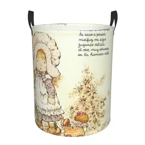 Cartoon Sarah Kay Laundry Hamper Large Clothes Storage Basket Girl Toys Bin Organizer for Nursery
