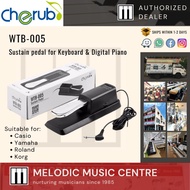 Cherub WTB-005 Keyboard and Digital Piano Sustain Pedal for All Brand with Polarity Adjust for Casio Yamaha Korg Roland