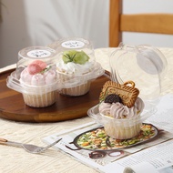 1/2 Paper Cupcake Blister Transparent Muffin Cup Paper Tray Cupcake Single Packaging Box Dessert Pac