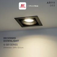 SL LIGHTING | Recessed Downlight โคมไฟดาวน์ไลท์ฝังฝ้า ทรงเหลี่ยม ขั้ว AR111 ปรับองศาได้ รุ่น 581-AR1