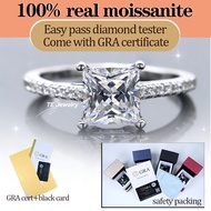 Princess cut 6x6mm 1.2ct moissanite engagement ring white D color moissanite plating white gold ring