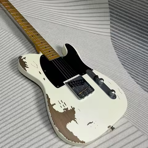 Free Delivery Vintage Yellow TL Alder Wood Body Maple Wood Neck Electric Guitar Gift Christmas