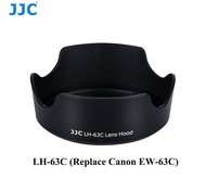 JJC LH-63C วัสดุ ABS เลนส์ฮูดกล้องเปลี่ยน Canon EW-63C สำหรับ Canon EOS 90D 80D 77D 200D 200DII 850D 800D 750D กล้องพร้อม EF-S 18-55 มม. f / 3.5-5.6 IS STM EF-S 18-55 มม. f / 4 -5.6 IS STM เลนส์