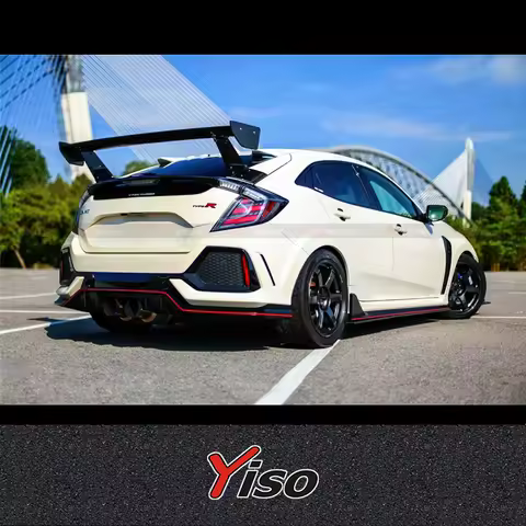 Suitable for Civic TypeR FK8 FK7 Hatchback Varis-styl Glass GT Spoiler Body Kit FK8 Type R FRP Rear 