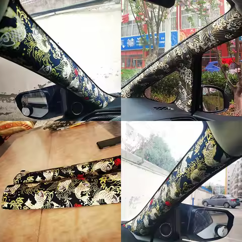 Car Interior Self-adhesive Cloth Adhesive Embroidery Car Stickers Interior Modification Abc Column H