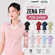 ZENA Tee Vsmash Sportswear Polo Collar Sports T-Shirt – Lightweight Stretch Cool Gym Running Badmint