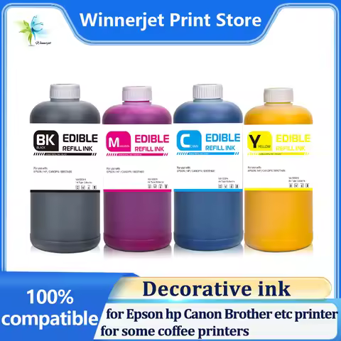 Winnerjet 1L Decorative ink refill ink bottles for Epson hp Canon Brother etc ink printer and for so