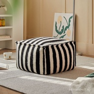 Stool Ottoman Seat Cushion Tatami Floor Stool Square Stool Cushion Seat Footrest Stool with Removabl