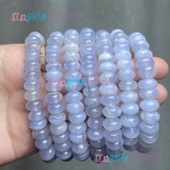 Natural Blue Lace Agate Abacus Bracelet icy blue